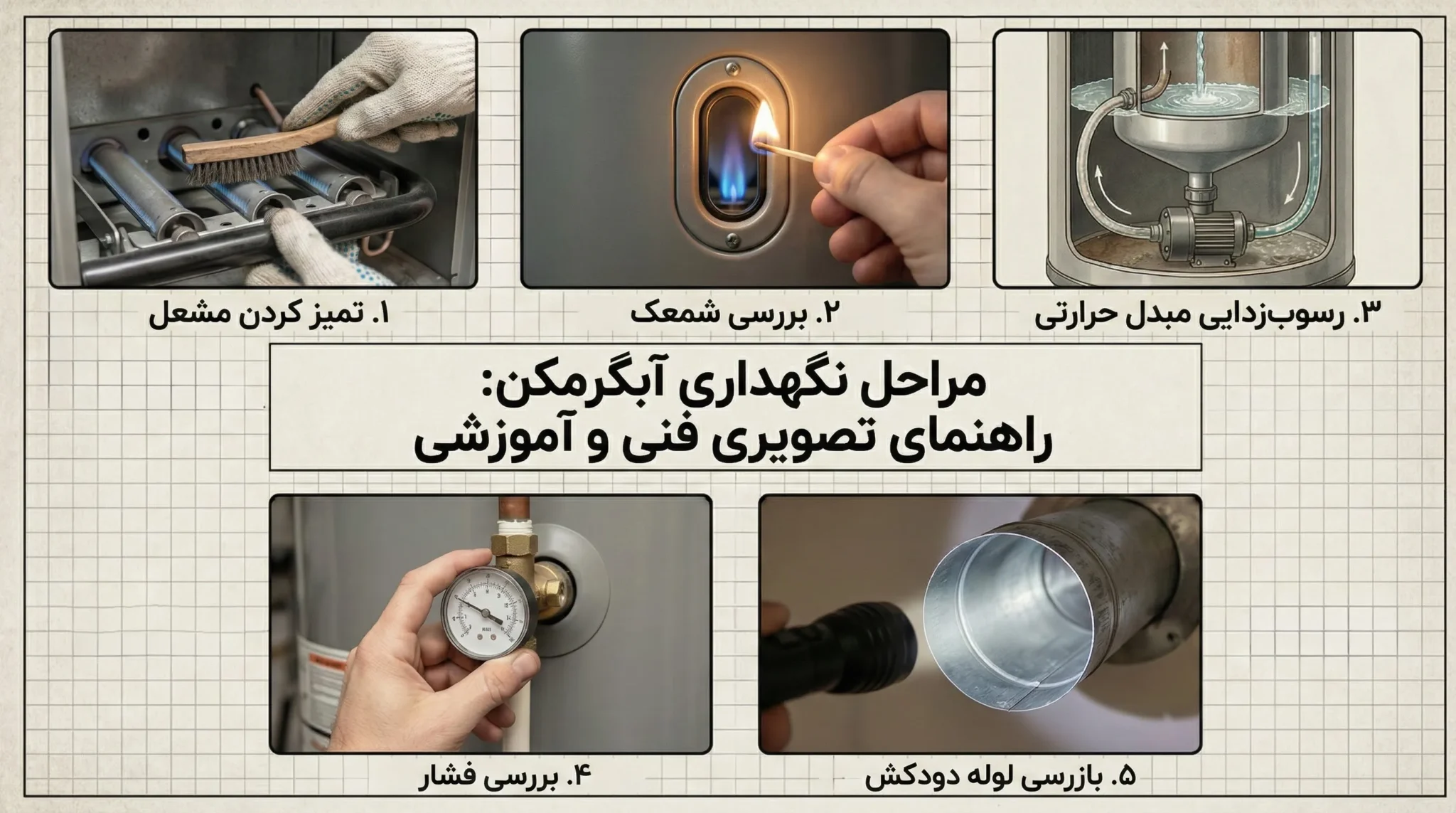 مراحل نگهداری آب گرمکن . مراحل سرویس آب گرمکن
