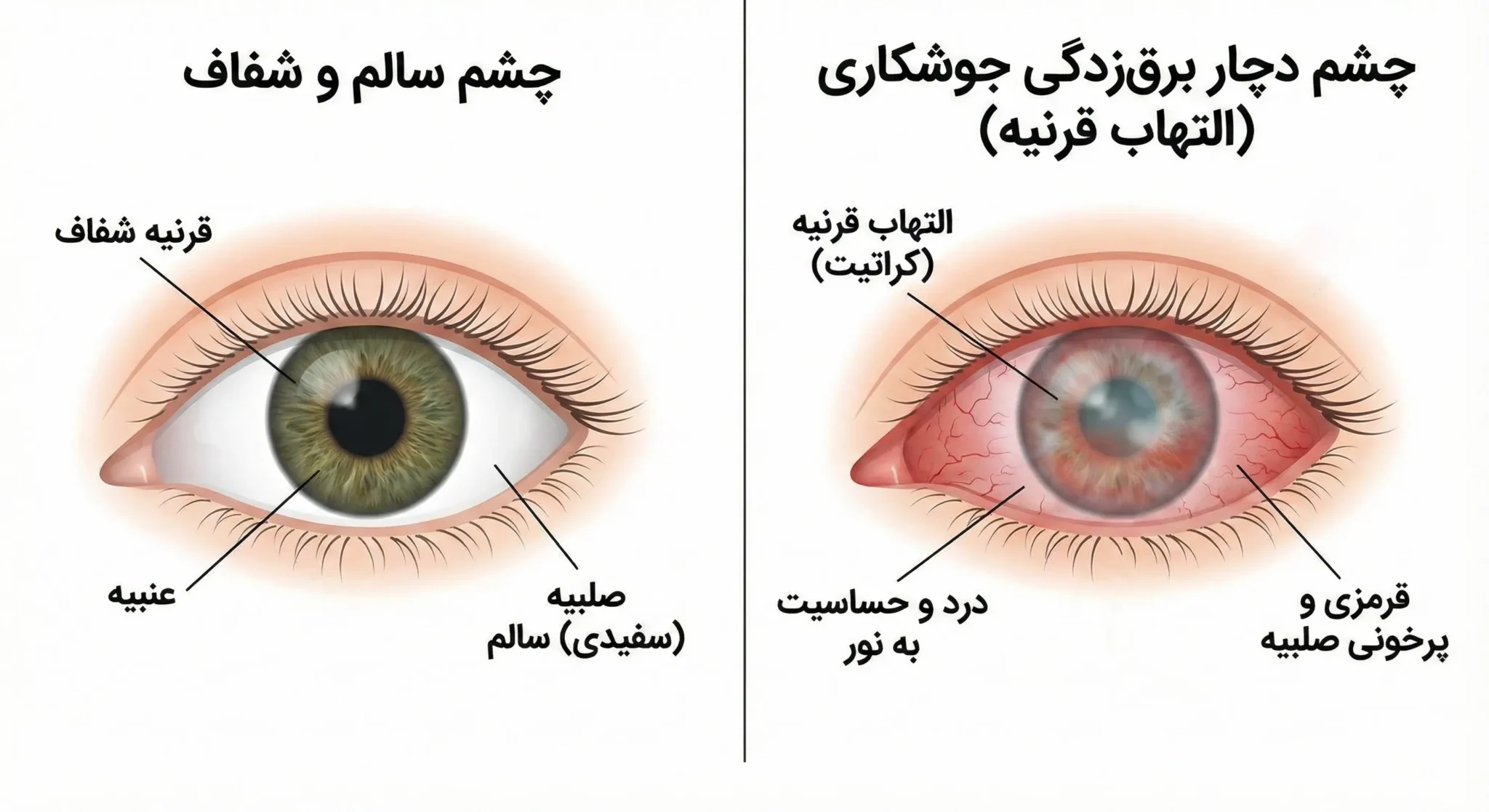 علائم برق زدگی چشم